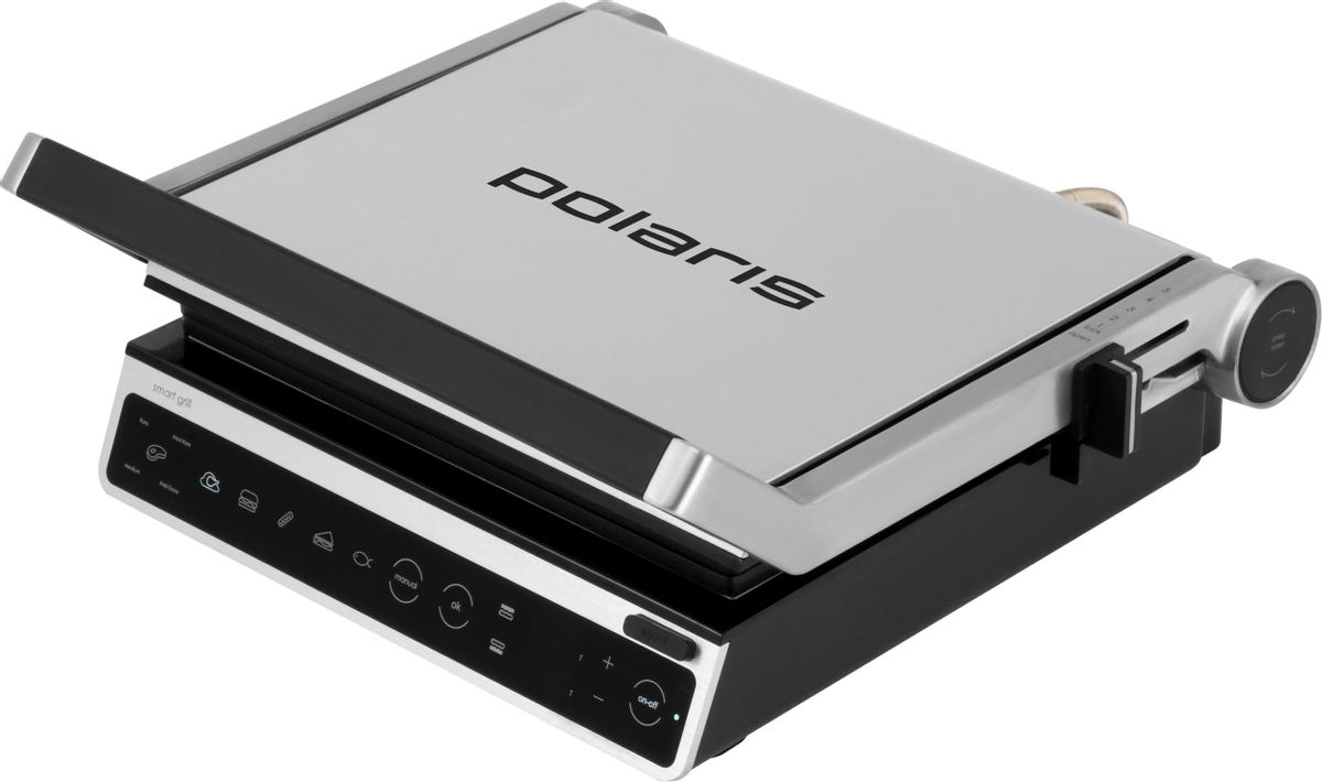 Электрогриль Polaris PGP 3003,  серебристый и черный
