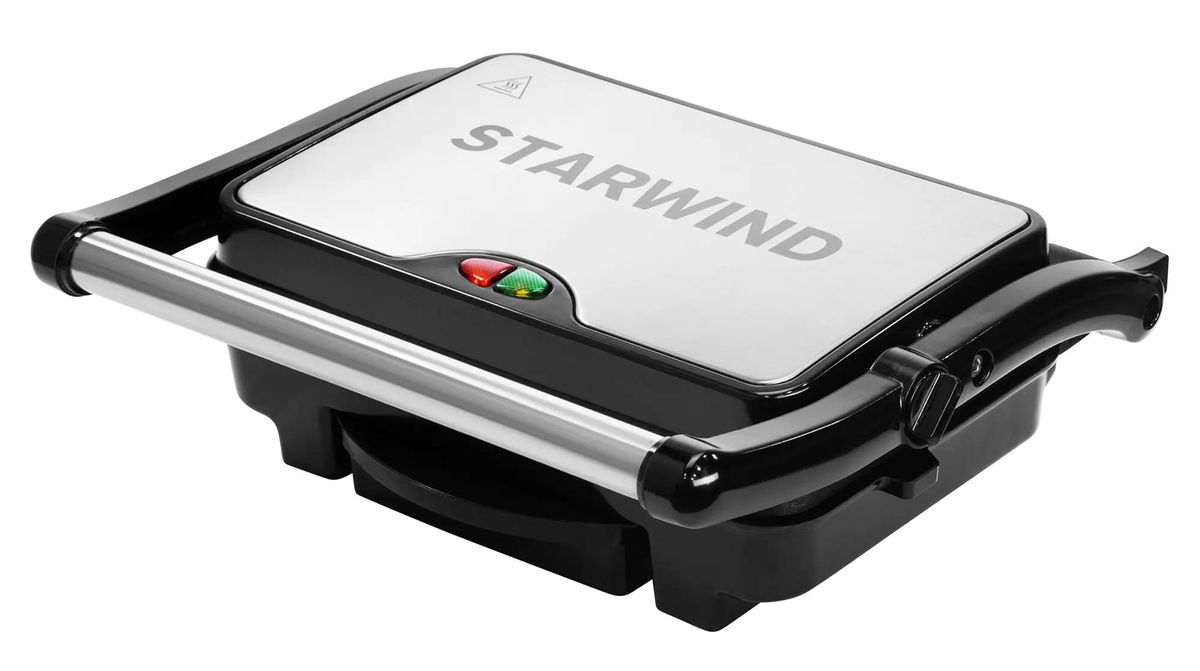 Электрогриль STARWIND SSG2040,  серебристый и черный
