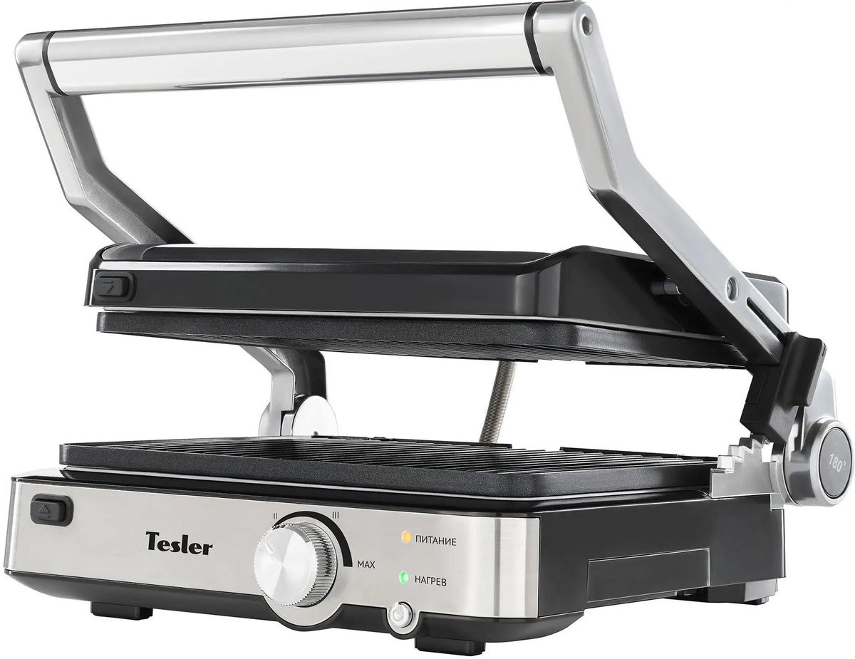 Электрогриль TESLER EG-205,  серебристый и черный