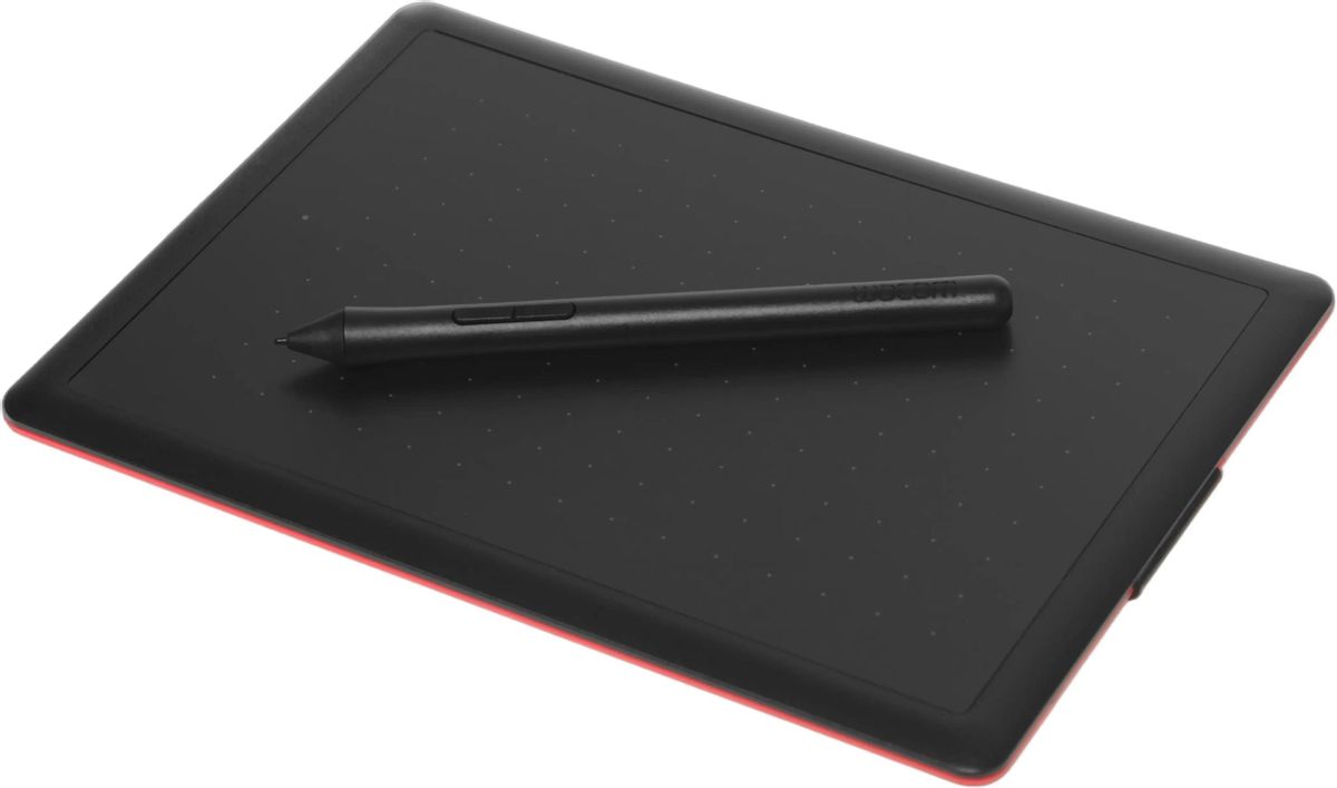 Графический планшет Wacom One CTL-472-S A6,  черный/красный