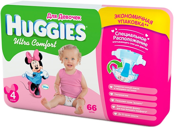 Huggies Ultra Comfort Girl 4 / 66 pcs