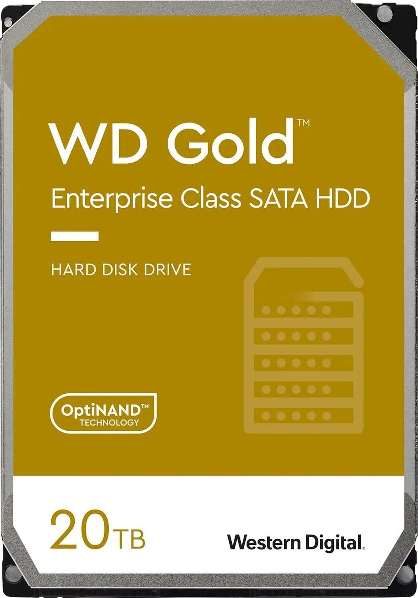 Жесткий диск WD Gold WD202KRYZ,  20ТБ,  HDD,  SATA III,  3.5"