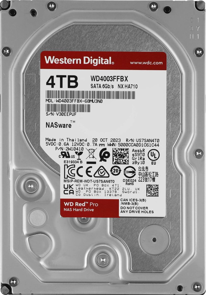 Жесткий диск WD Red Pro WD4003FFBX,  4ТБ,  HDD,  SATA III,  3.5"