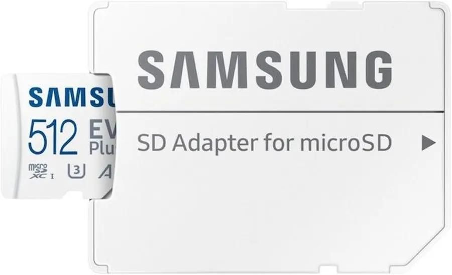 Карта памяти microSDXC UHS-I Samsung EVO Plus 512 ГБ, 160 МБ/с, Class 10, MB-MC512SA,  1 шт., переходник SD