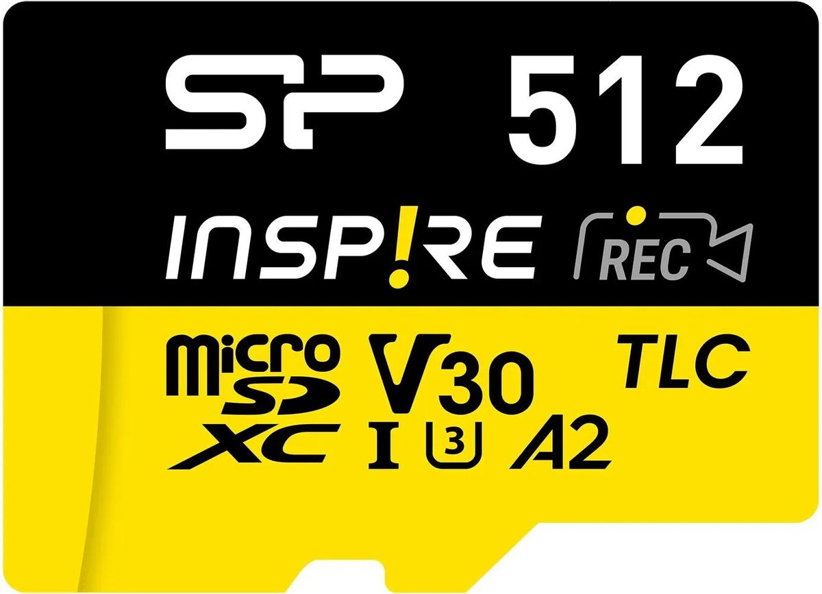Карта памяти microSDXC UHS-I U3 Silicon Power Inspire 512 ГБ, 170 МБ/с, Class 10, SP512GBSTXLA2V1N,  1 шт., без адаптера
