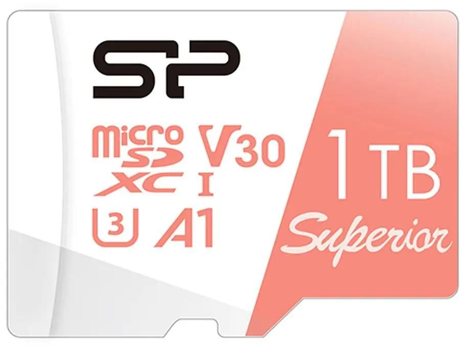 Карта памяти microSDXC UHS-I U3 Silicon Power Superior 1024 ГБ, 100 МБ/с, Class 10, SP001TBSTXDV3V20SP,  1 шт., без адаптера