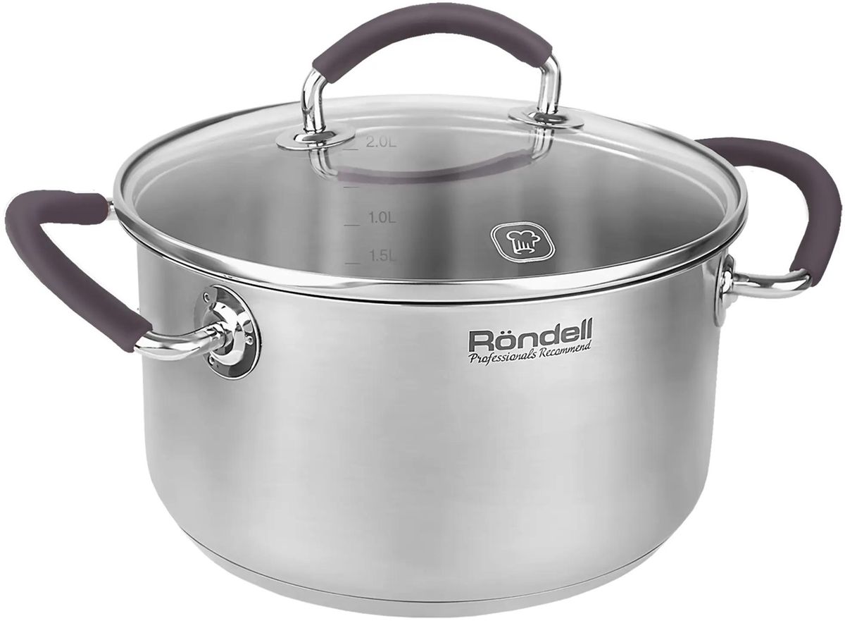 Кастрюля 2.1л Rondell Akzent RDS-1387,  нержавеющая сталь, с крышкой