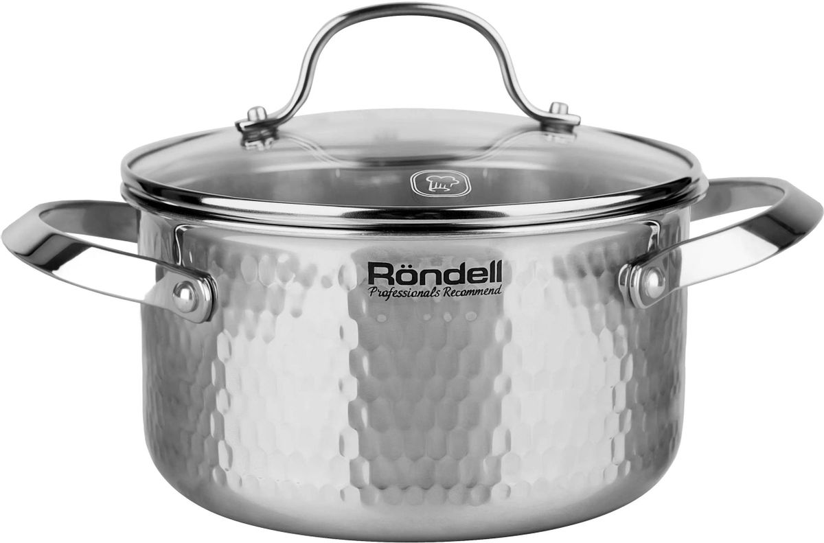 Кастрюля 3.2л Rondell RainDrops RDS-1294,  нержавеющая сталь, с крышкой