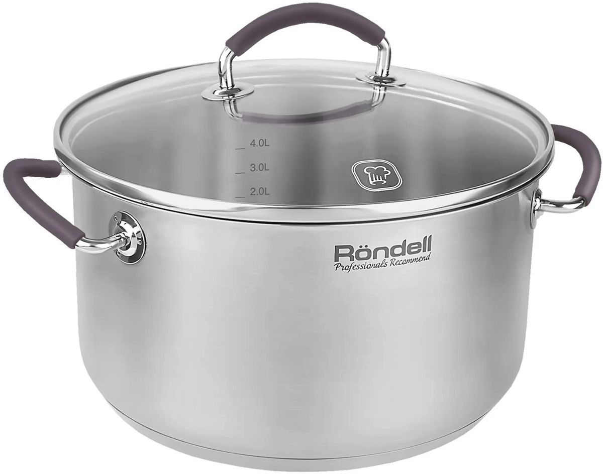 Кастрюля 5.1л Rondell Akzent RDS-1389,  нержавеющая сталь, с крышкой