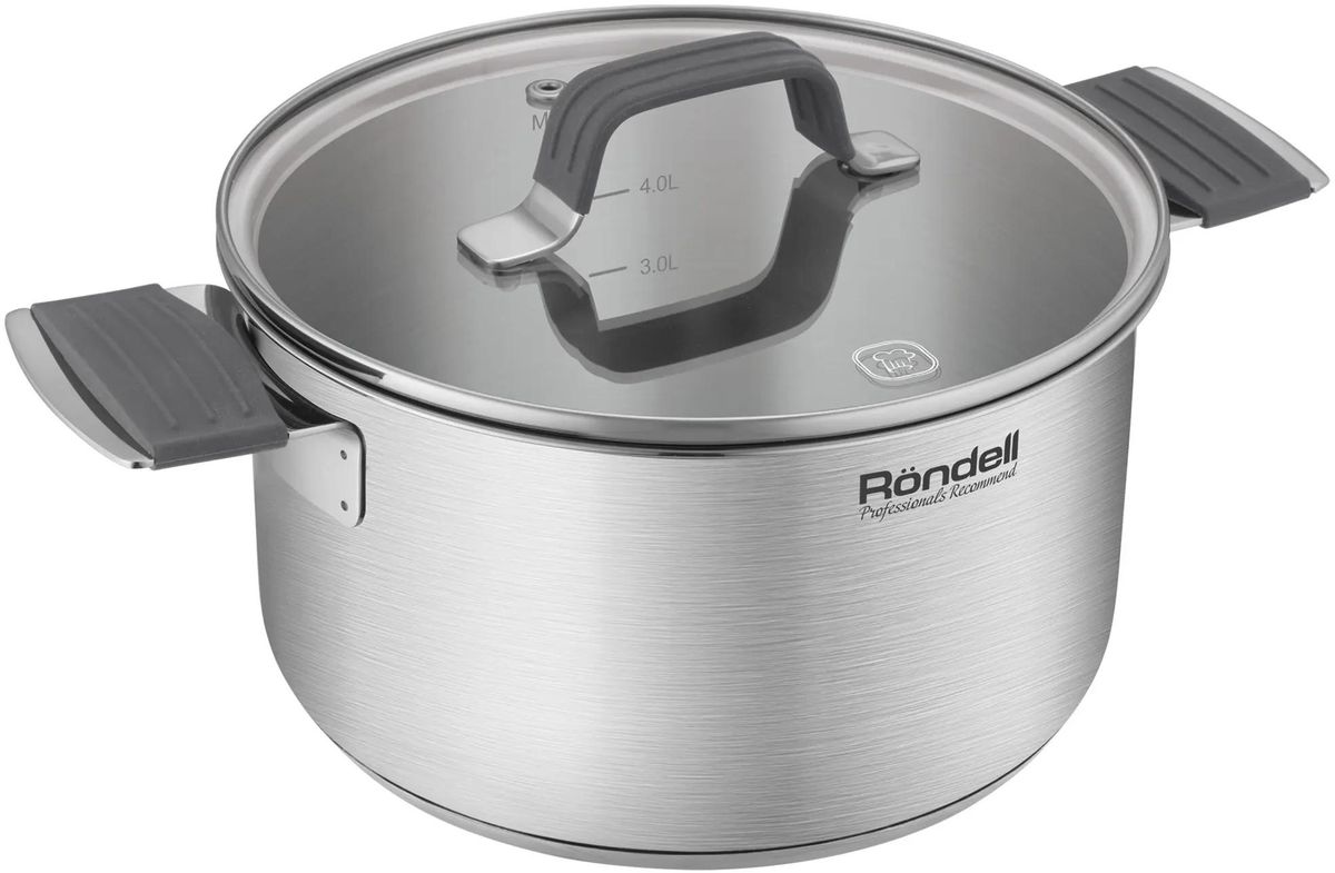 Кастрюля 5.1л Rondell Normanne RDS-1814,  нержавеющая сталь, с крышкой