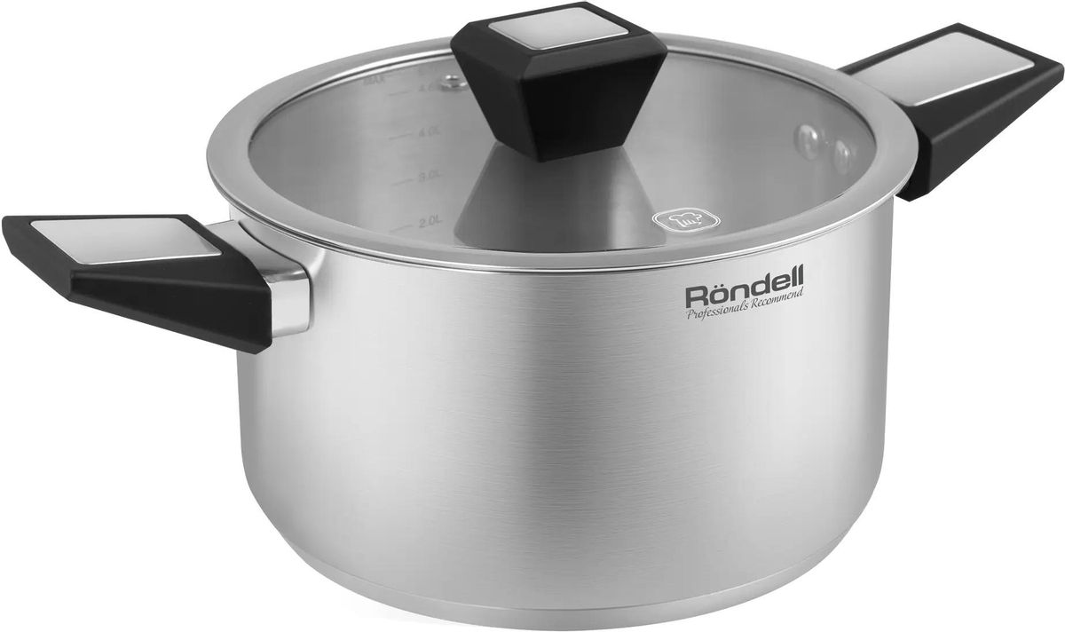 Кастрюля 5.2л Rondell Blitz RDS-1890,  нержавеющая сталь, с крышкой