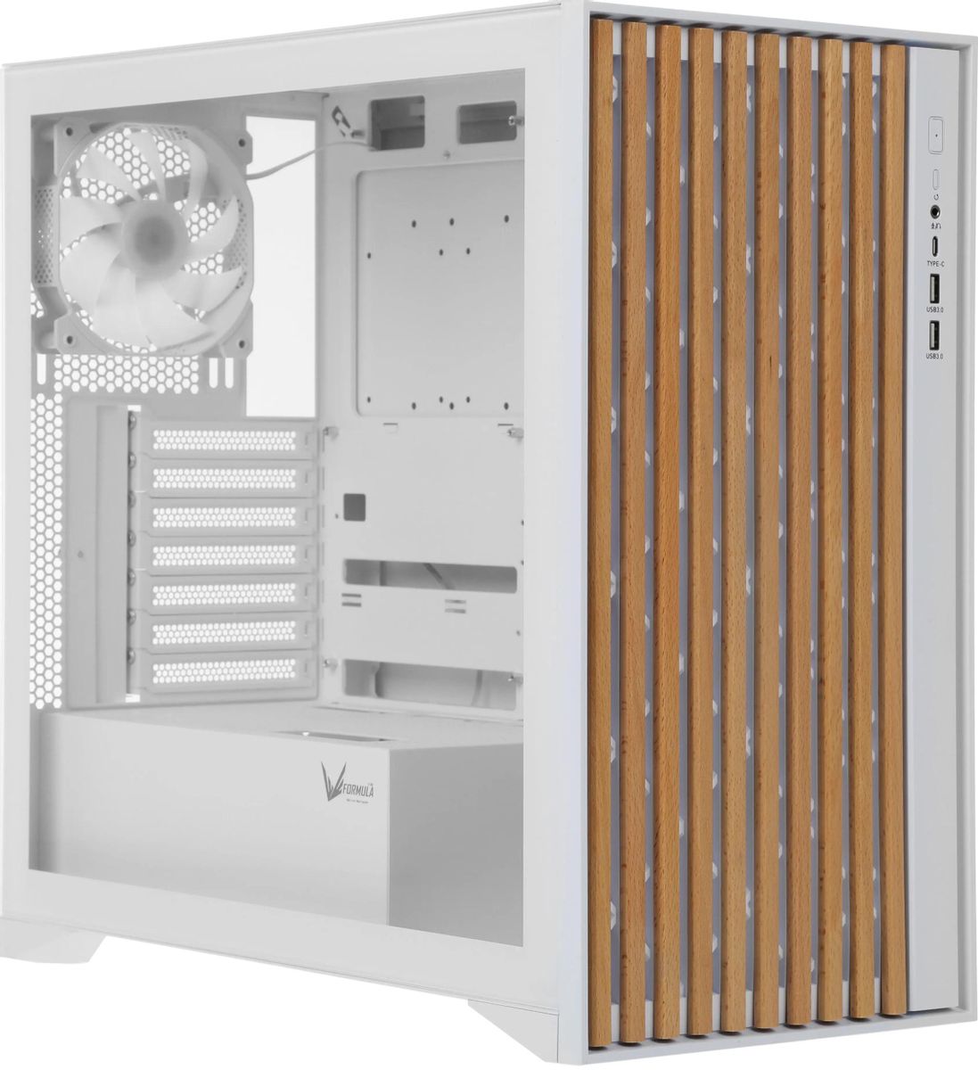 Корпус ATX Formula TimberLine T0, Midi-Tower, без БП,  белый