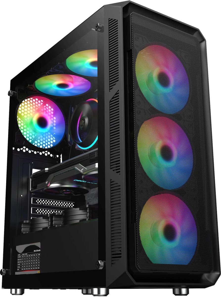 Корпус ATX Oklick OCC-MD301, Midi-Tower, без БП,  черный