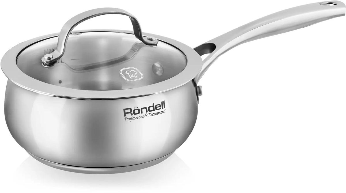 Ковш Rondell Calypso RDS-1670, 1.5л, с крышкой, стальной