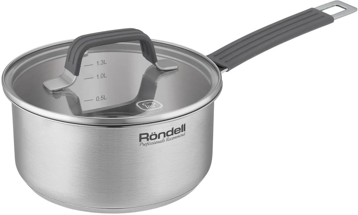 Ковш Rondell Normanne RDS-1812, 1.3л, с крышкой, стальной