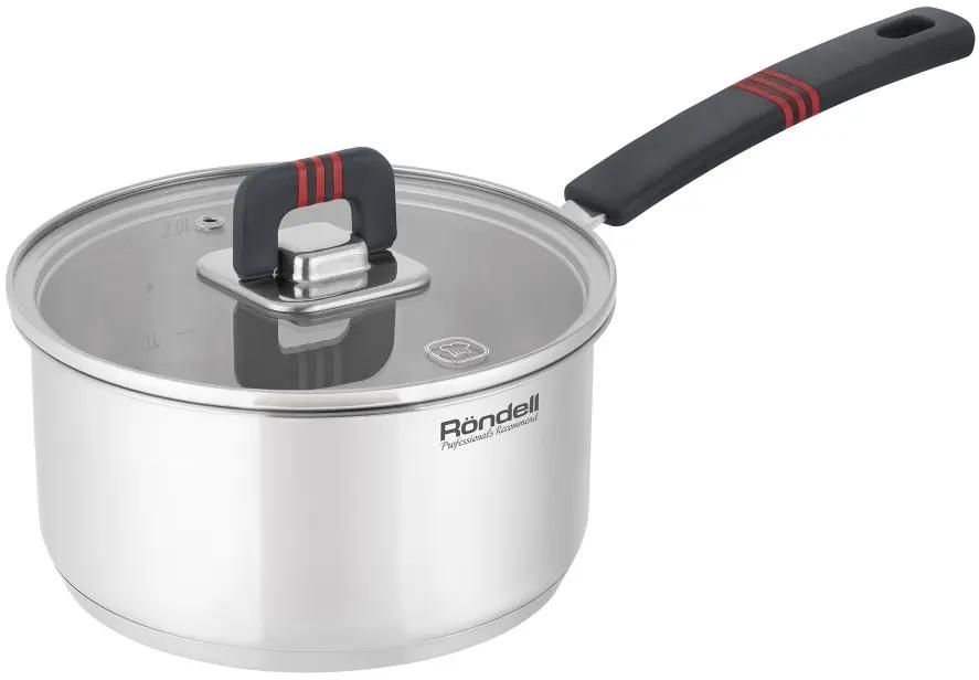 Ковш Rondell Stripes RDS-1635, 2л, с крышкой, стальной