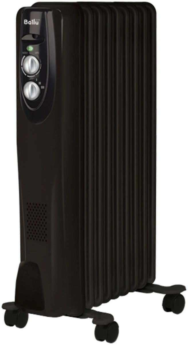 Масляный радиатор Ballu Classic Black BOH/CL-09BRN, с терморегулятором, 2000Вт, 9 секций, 3 режима, черный