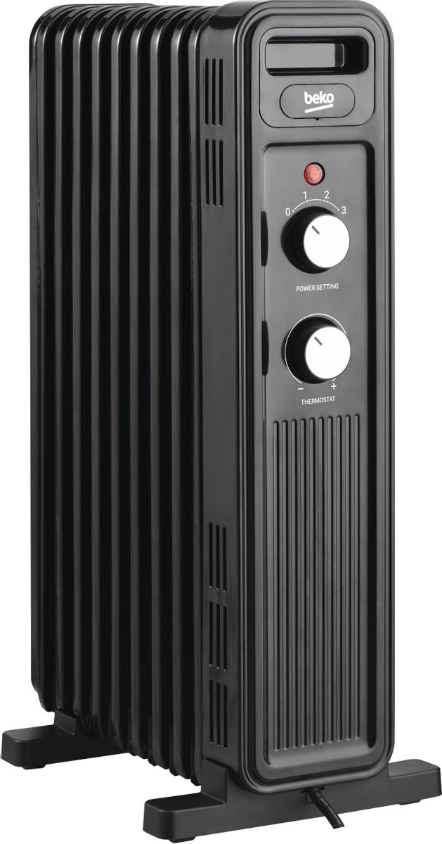 Масляный радиатор Beko Winter Range RHO 6320 B, с терморегулятором, 2000Вт, 9 секций, 3 режима, черный