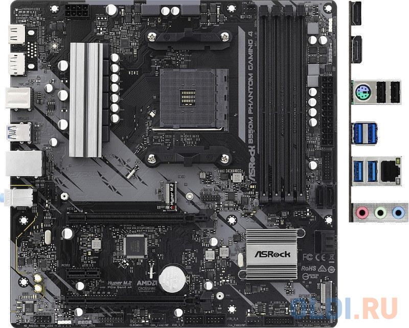 Материнская плата ASROCK B550M PHANTOM GAMING 4, SocketAM4, AMD B550, mATX, Ret