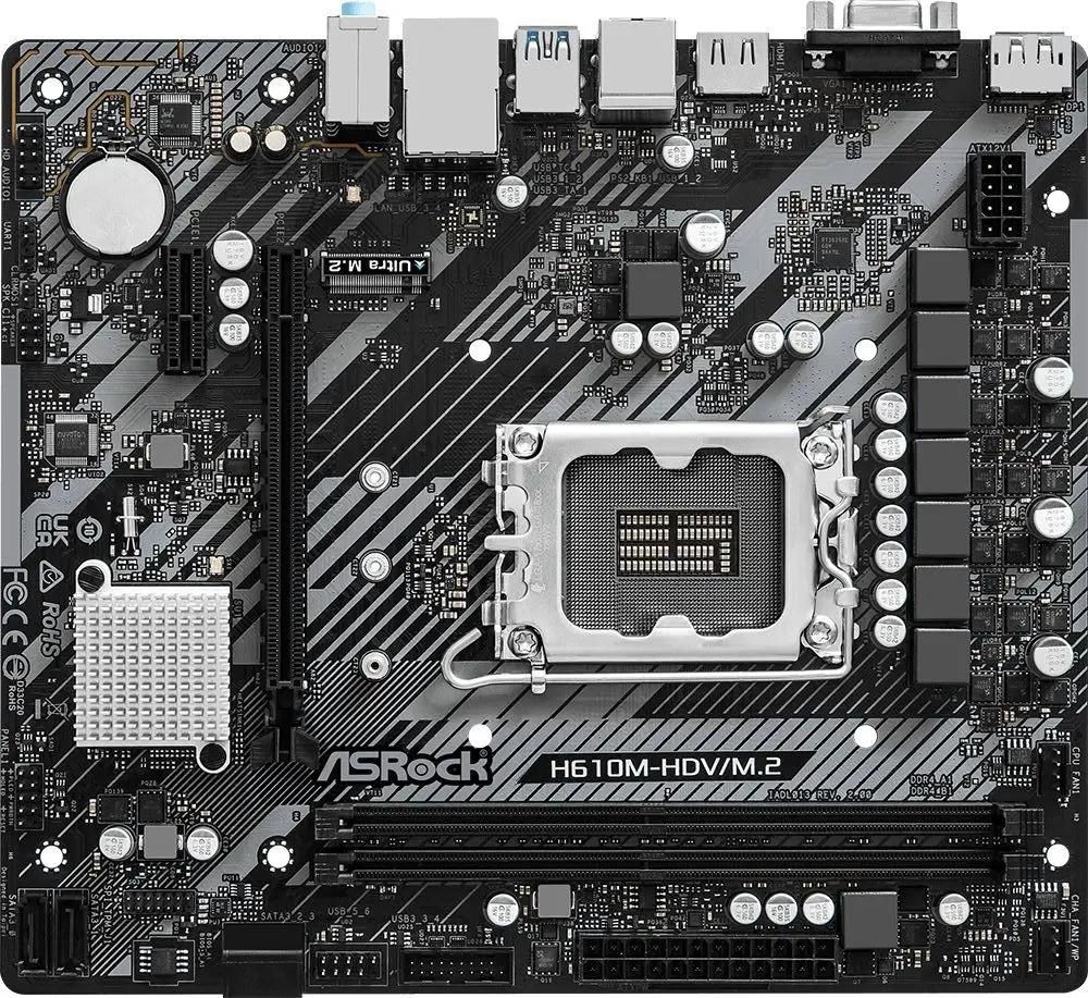 Материнская плата ASROCK H610M-HDV/M.2 R2.0, LGA 1700, Intel H610, mATX, Ret