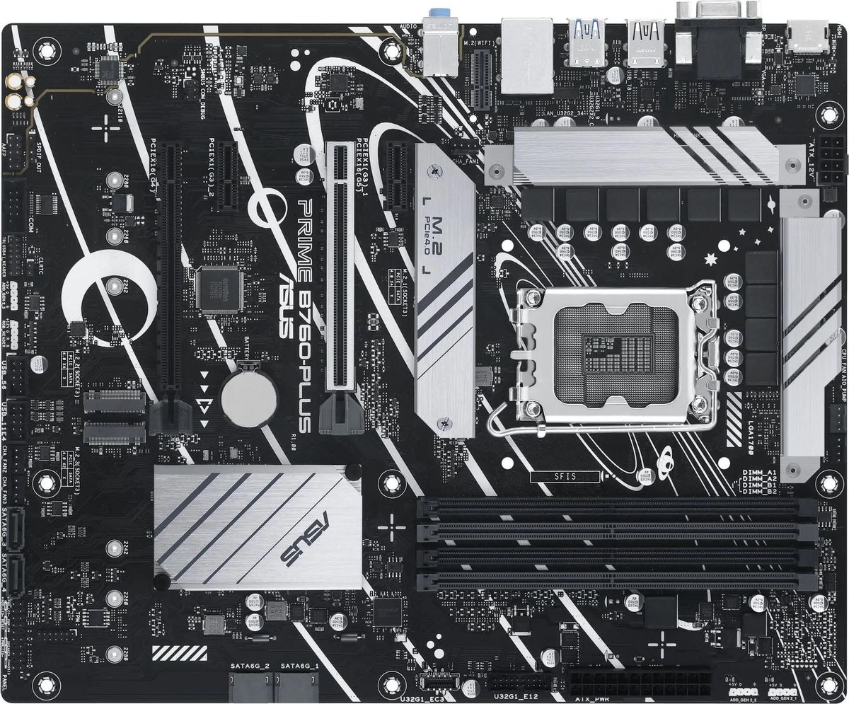Материнская плата ASUS PRIME B760-PLUS, LGA 1700, Intel B760, ATX, Ret