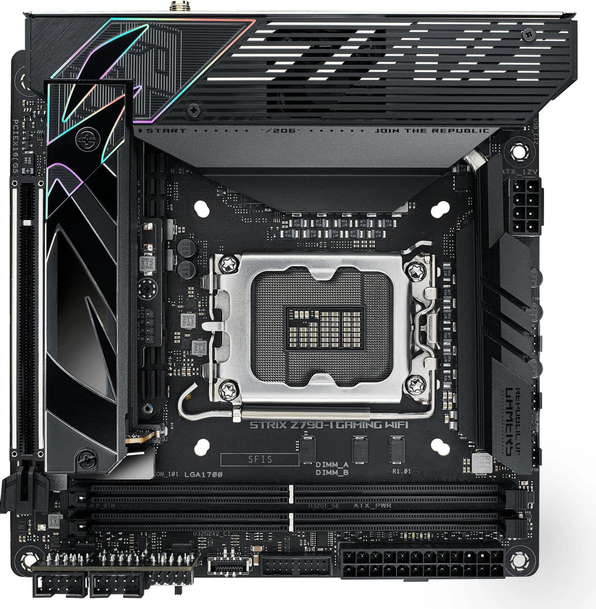 Материнская плата ASUS ROG STRIX Z790-I GAMING WIFI, LGA 1700, Intel Z790, mini-ITX, Ret