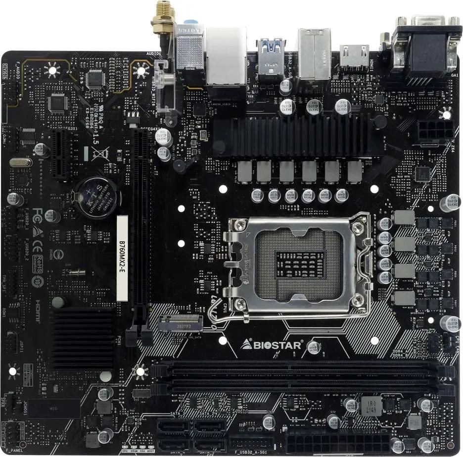 Материнская плата Biostar B760MX2-E, LGA 1700, Intel B760, mATX, Ret