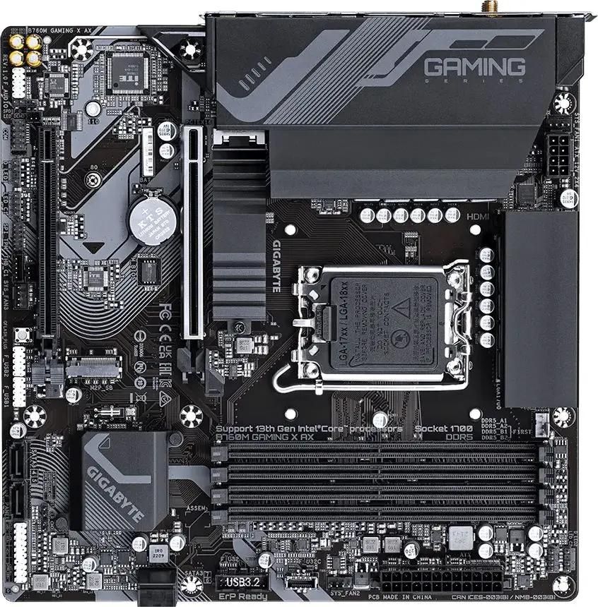 Материнская плата GIGABYTE B760M GAMING X AX, LGA 1700, Intel B760, mATX, Ret