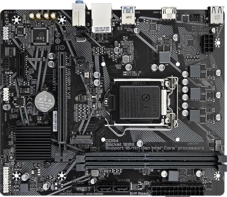 Материнская плата GIGABYTE H510M K V2, LGA 1200, Intel H470, mATX, Ret