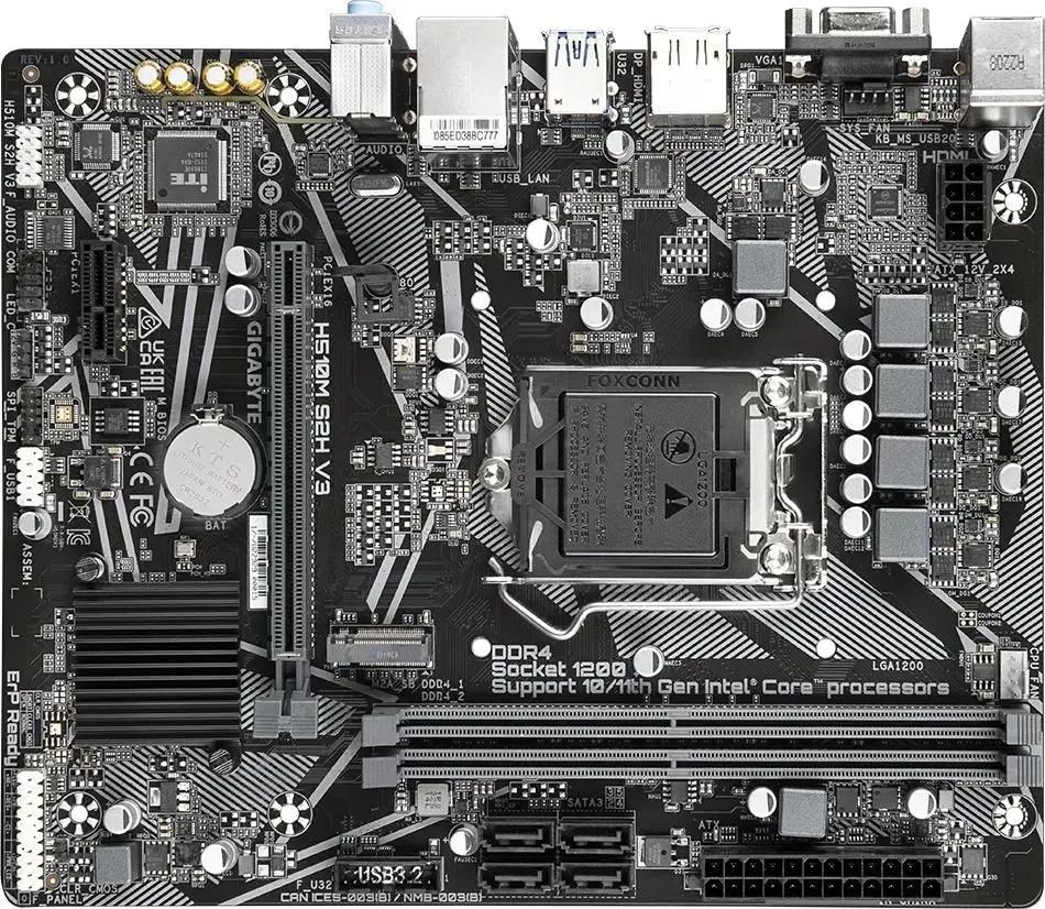 Материнская плата GIGABYTE H510M S2H V3, LGA 1200, Intel H470, mATX, Ret