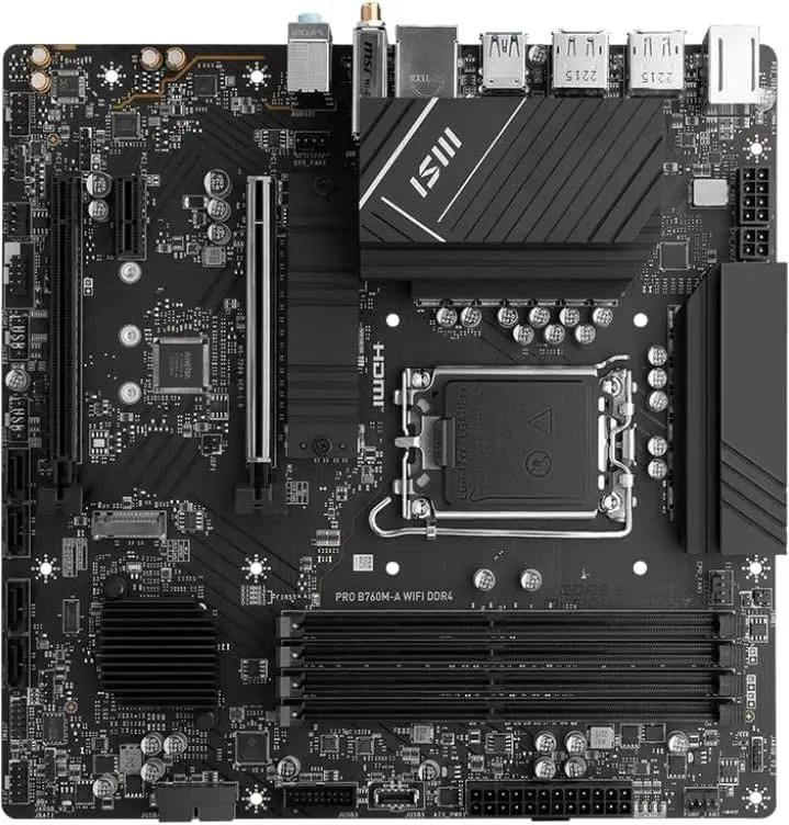 Материнская плата MSI PRO B760M-A WIFI DDR4, LGA 1700, Intel B760, mATX, Ret