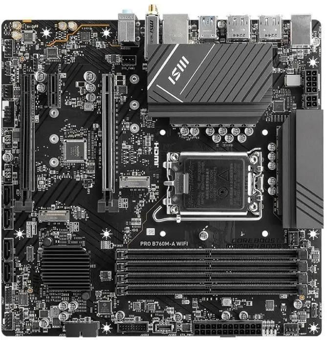 Материнская плата MSI PRO B760M-A WIFI, LGA 1700, Intel B760, mATX, Ret