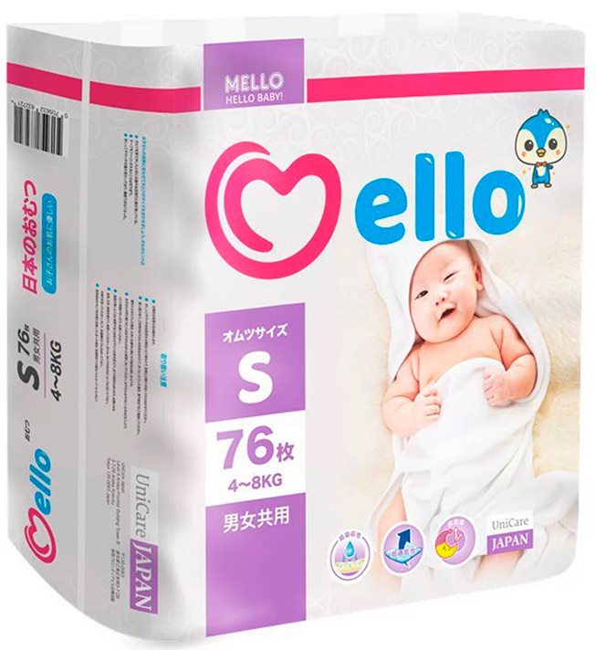 Mello UniCare Diapers S / 76 pcs