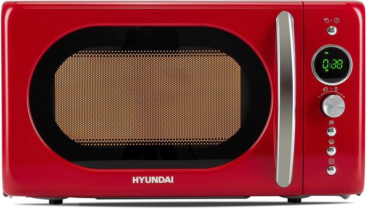 Микроволновая печь Hyundai HYM-D3037, 700Вт, 20л, красный /серебристый