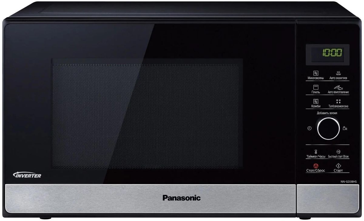 Микроволновая печь PANASONIC NN-GD38HSZPE, 1000Вт, 23л, черный /нержавеющая сталь
