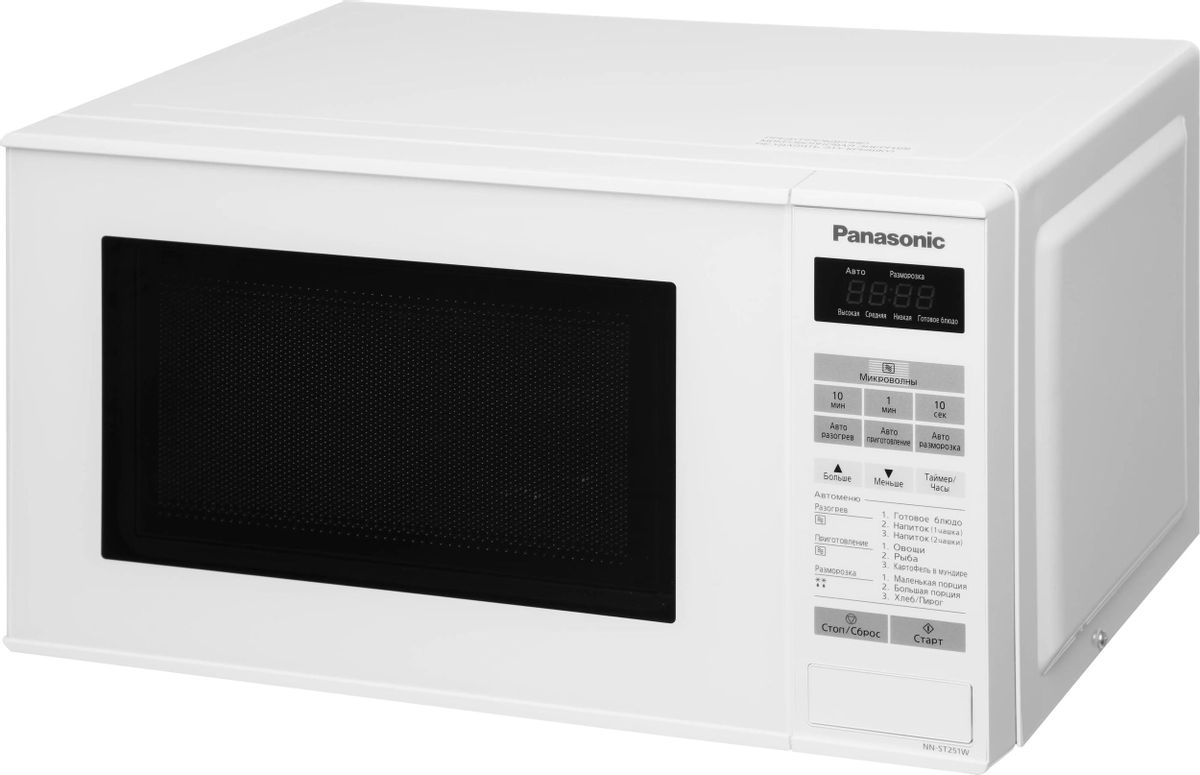 Микроволновая печь PANASONIC NN-ST251WZPE, 800Вт, 20л, белый