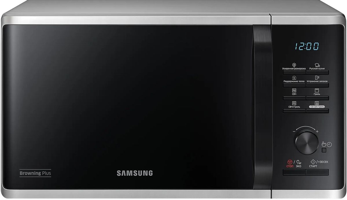 Микроволновая печь Samsung MG23K3515AS/BW, 800Вт, 23л, серебристый /черный