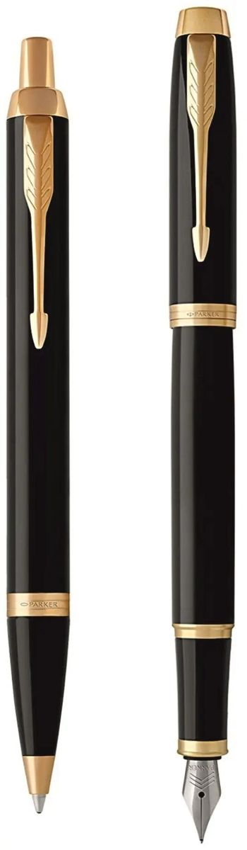 Набор ручек Parker IM Core FK221 (2093216) Black GT руч.пер./руч.шар. M ст.нерж. подар.кор.