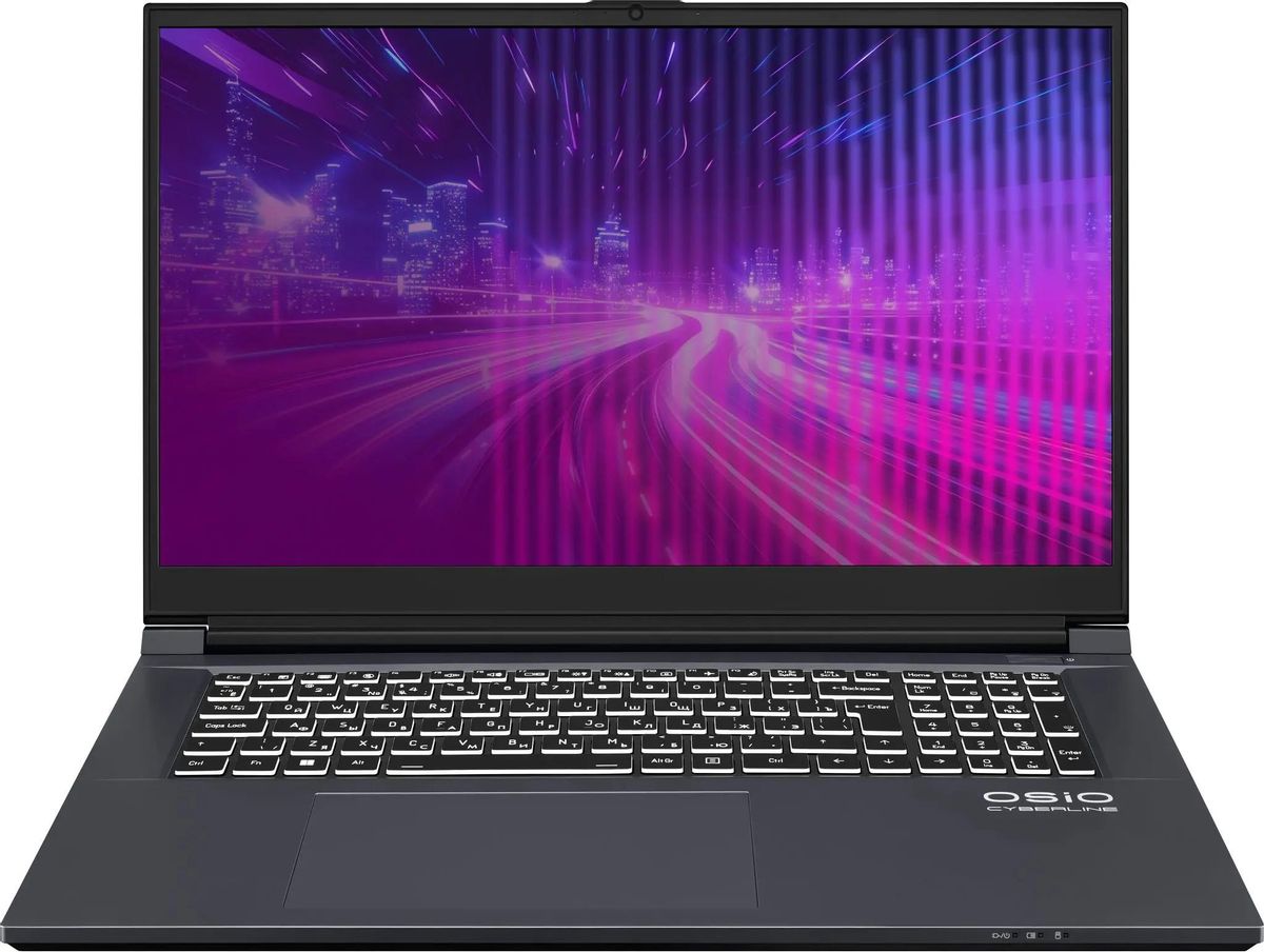 Ноутбук игровой OSIO CyberLine C170i-003 17.3", 2024, IPS, Intel Core i7 12650H 2.3ГГц, 10-ядерный, 16ГБ DDR4, 512ГБ SSD,  NVIDIA GeForce  RTX 4060 для ноутбуков - 8 ГБ, без операционной системы, темн
