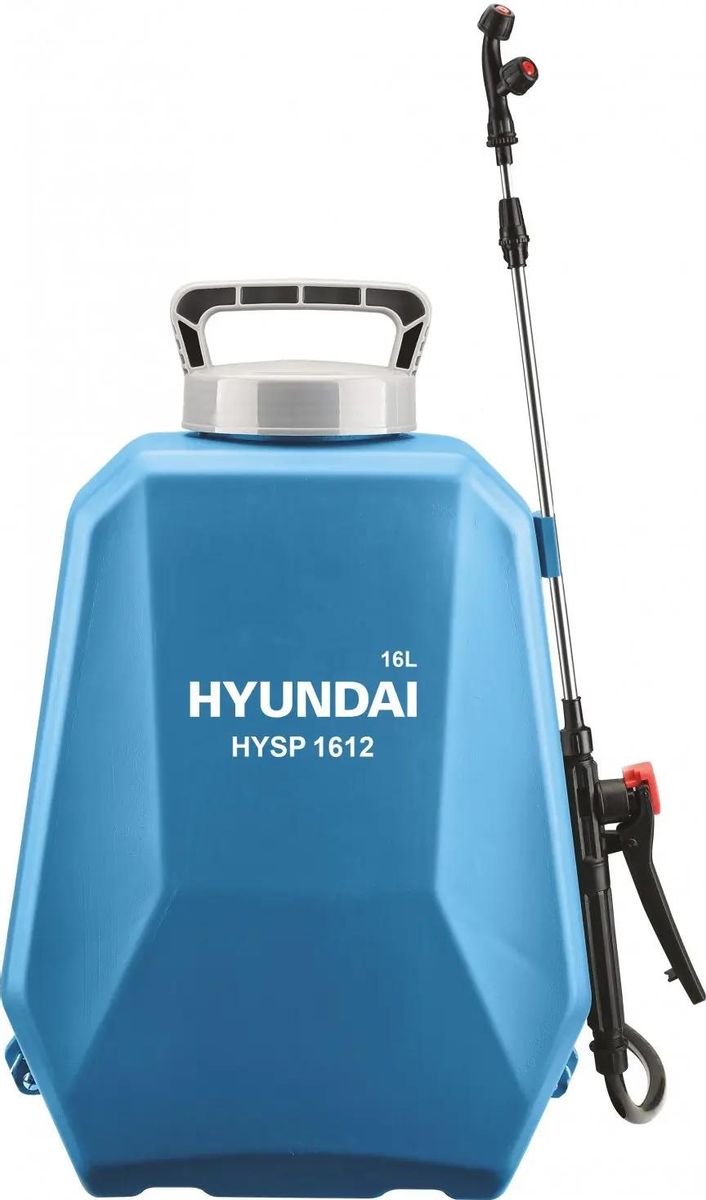 Опрыскиватель Hyundai HYSP 1612, аккумуляторный, ранцевый, 16л, голубой/серый