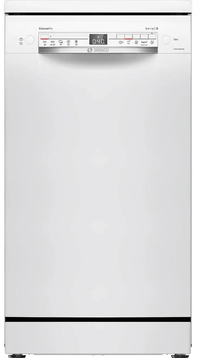 Посудомоечная машина Bosch SPS2HMW54Q,  узкая, напольная, 45см, загрузка 10 комплектов, белая