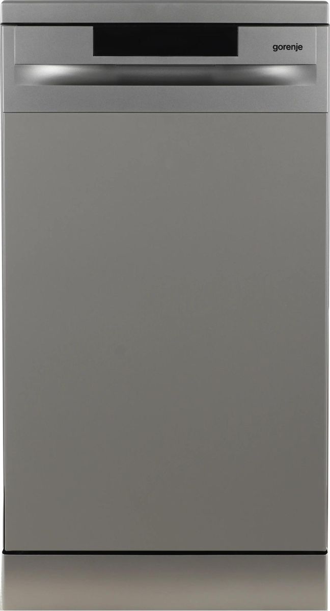 Посудомоечная машина Gorenje GS520E15S (2 корзины),  узкая, напольная, 44.8см, загрузка 9 комплектов, нержавеющая сталь