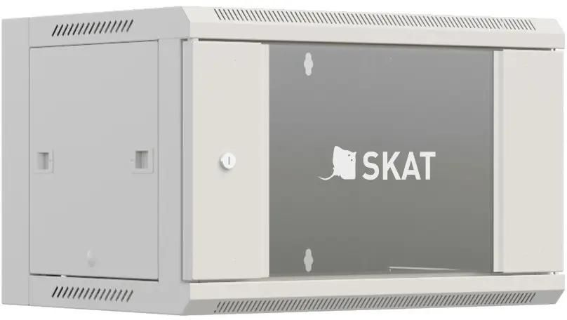 Шкаф коммутационный БАСТИОН SKAT TB-6W660GF-G 4418 настенный,  стеклянная передняя дверь,  6U,  600x370x600 мм