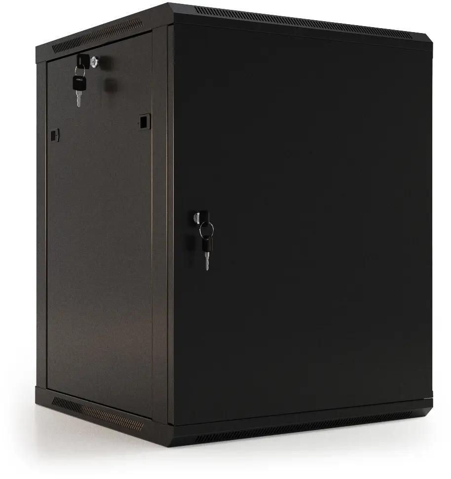 Шкаф коммутационный Hyperline TWB-2766-SR-RAL9004 настенный,  стальной лист сплошной передняя дверь,  27U,  600x1304x600 мм