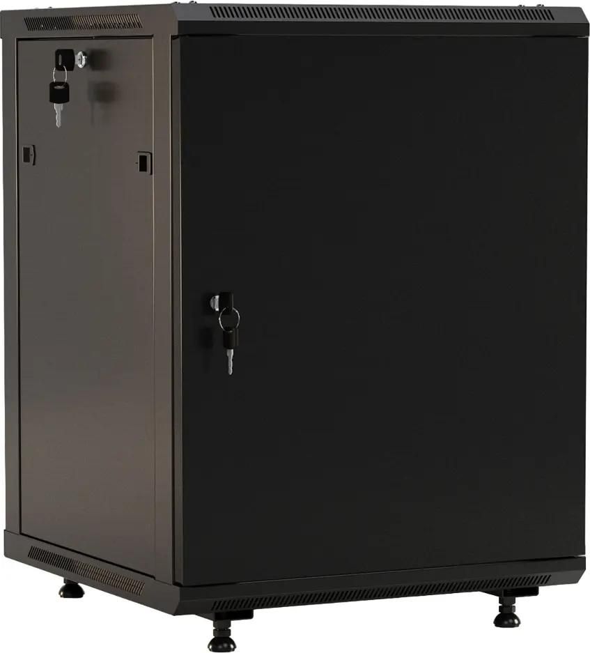 Шкаф коммутационный Hyperline TWB-FC-1266-SR-RAL9004 настенный,  металлическая передняя дверь,  12U,  600x650x600 мм