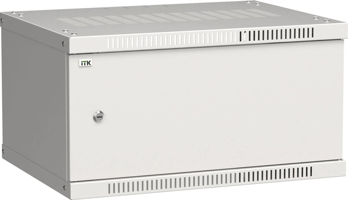 Шкаф коммутационный ITK Linea WE LWE3-06U64-MF настенный,  металлическая передняя дверь,  6U,  600x320x450 мм