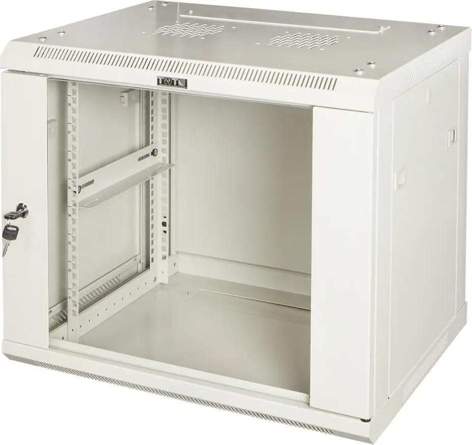 Шкаф коммутационный LanMaster Pro TWT-CBWPG-15U-6X8-GY настенный,  стеклянная передняя дверь,  15U,  600x768x800 мм
