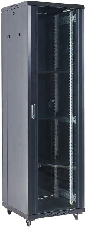 Шкаф коммутационный REXANT 04-2766-212 напольный,  стеклянная передняя дверь,  27U,  600x1387x600 мм