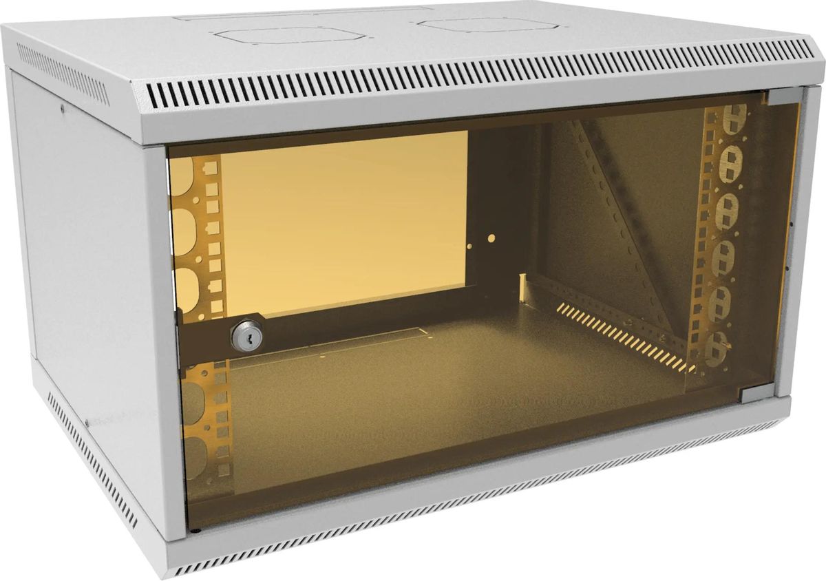 Шкаф коммутационный SUPRLAN ТВЛ-6U-600-450-СР 05-1063 настенный,  стеклянная передняя дверь,  6U,  600x360x450 мм