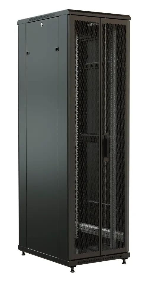 Шкаф коммутационный WRLINE WR-TT-2766-DD-RAL9004 напольный,  перфорированная двустворчатая передняя дверь,  27U,  600x1388x600 мм